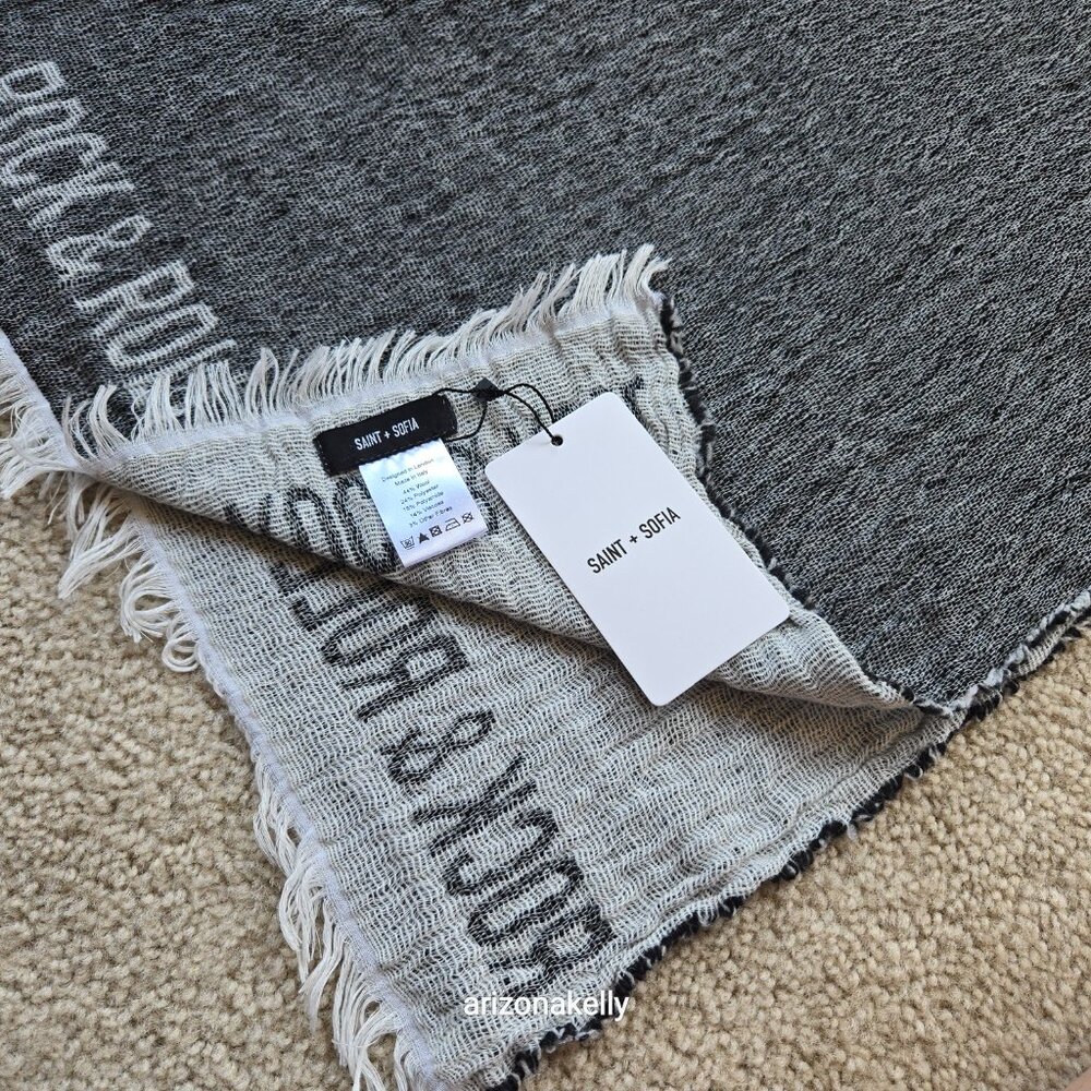 NWT Saint + Sofia Rock & Roll Scarf Wool Blend - Picture 3 of 10
